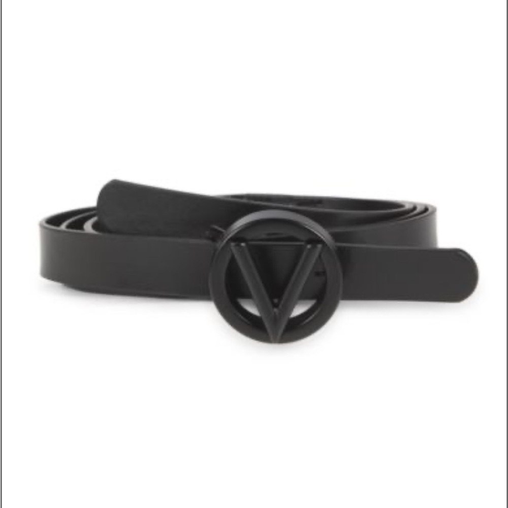 Black Leather Belt , authentic Valentino